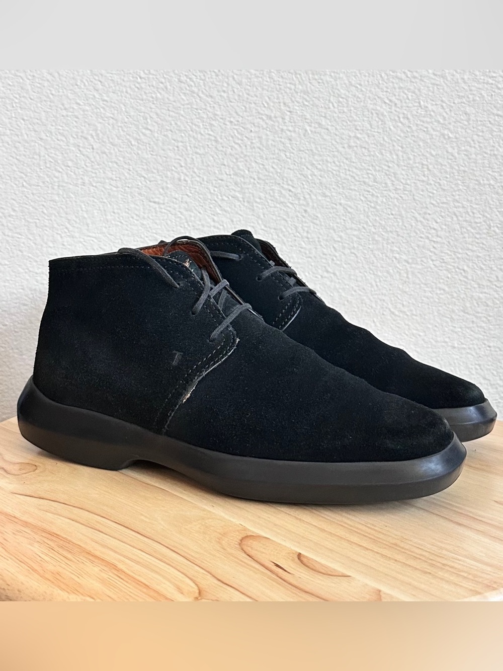 TOD’S Men's Black Leather Suede Lace Up Chukka Boots Size 7.5